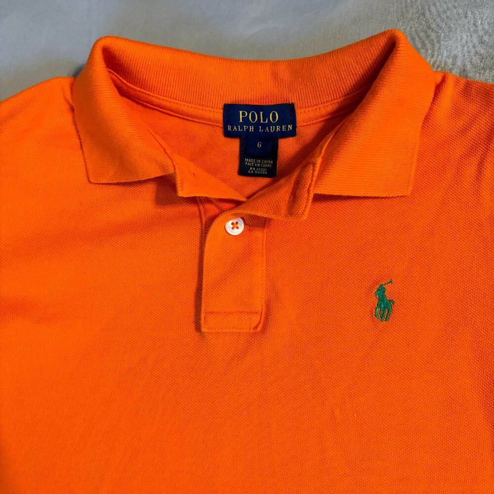 Polo Ralph Lauren Boys Size 6 Orange Short Sleeve Shirt